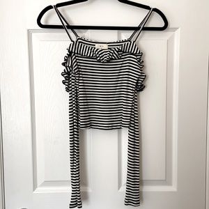 UO Pins & Needles Off Shoulder Striped Top